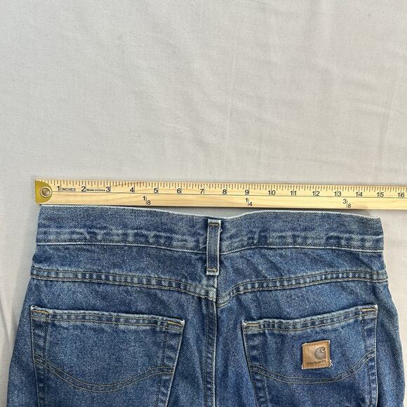 Carhartt Men's B172 Relaxed Fit Straight Leg Flannel Lined Denim Jeans - 30x32 - Picture 11 of 12